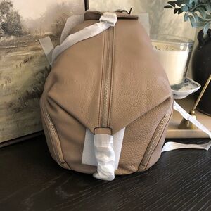 Rebecca Minkoff Large Leather Julian Backpack in Dark Cameo